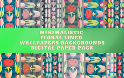 Minimalistické Art Deco květinové digitální tapety Art Deco pozadí Abstraktní květinový papír