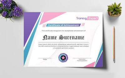 Modello di certificato di completamento del corso di formazione sulle ciglia