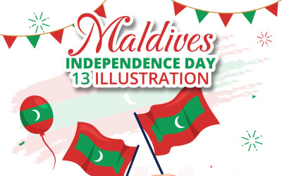13 Šťastné Maledivy Den Nezávislosti Ilustrace