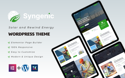 Syngenic - Thème WP énergie solaire et rembobinage