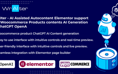 WrAIter - AI Assisted Autocontent Elementor-ondersteuning en Woocommerce Products content AI Generation