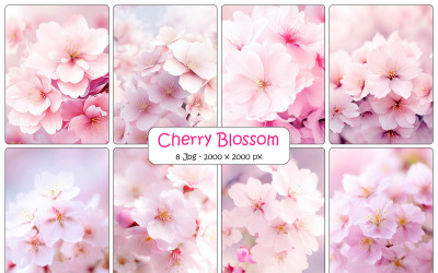 Fleur de cerisier rose et sakura réaliste avec fleurs roses et fond de pétales tombants