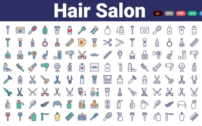 Ícone de vetor de salão de cabeleireiro | IA | EPS| SVG