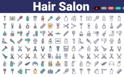 Ikona wektora salonu fryzjerskiego | sztuczna inteligencja | EPS| SVG