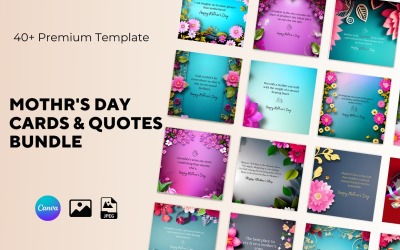 Cartes et citations pour la fête des mères Canva Templates