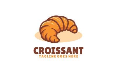Croissant Simple Mascot Logotyp