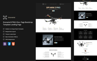 Dronwind – Dron áruház HTML Bootstrap nyitóoldalsablonja