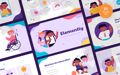 Elemently - шаблон презентації для початкової школи Google Slides