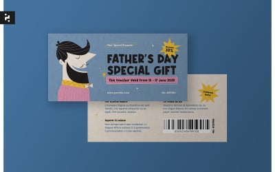 Fathers Day Voucher Mid Century Theme