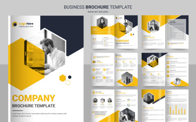 Geschäftsbroschüren-Vorlagen-Layout-Design, minimalistisches Geschäftsbroschüren-Vorlagen-Gelb-Design