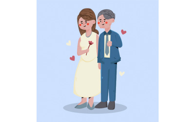 Illustration de couple de mariage
