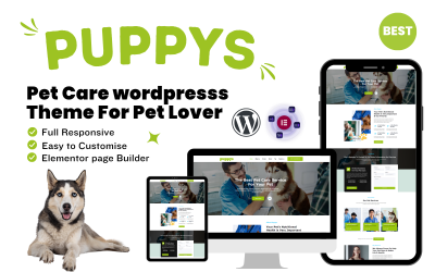 Puppy&amp;#39;s Pet Care Dierenarts Wordpress Volledig responsief thema
