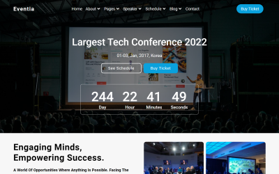 Eventia - Reageer websitesjabloon voor evenementen en conferenties