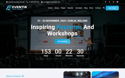 Eventia - шаблон сайту на React для заходу та конференції