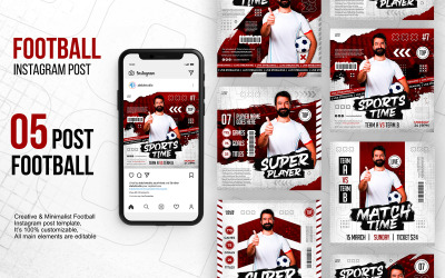 5 Football sports social media template