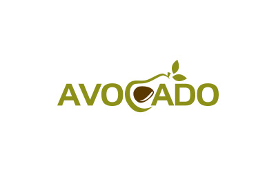 Modello di progettazione del logo della frutta dell&amp;#39;avocado