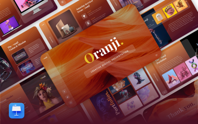 Oranji – Modèle Keynote de Glassmorphisme Créatif