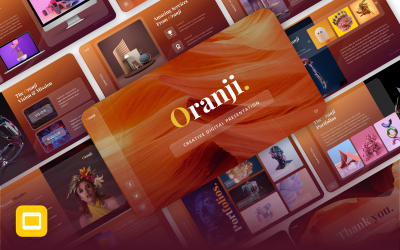 Oranji – modelo criativo de slides do Google Glassmorphism