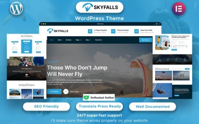 Sky Falls - Thème WordPress pour le parachutisme et le parapente