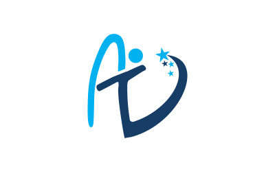 Szablon logo sukcesu litery AV