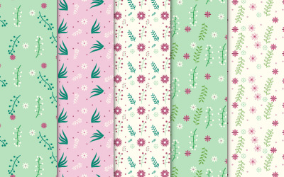 Abstract floral pattern set vector