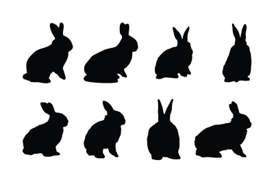 Bunny tavşan siluet koleksiyonu