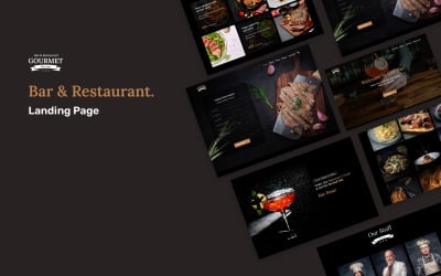 Gurmánský bar a restaurace – šablona vstupní stránky