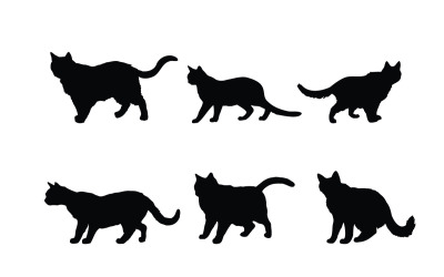 猫行走剪影束矢量