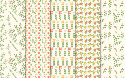 Minimal flower pattern collection vector