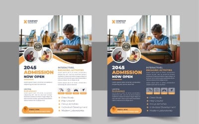 Modelo de layout de folheto de admissão de educação infantil para crianças ou design de folheto de admissão escolar