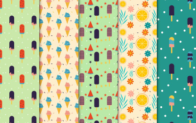 Patrón de helado conjunto vector de decoración