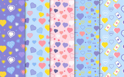 Seamless love pattern set vector design