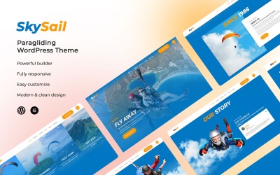 SkySail - Spor Dış Mekan Web Siteleri için Yamaç Paraşütü WordPress Temaları