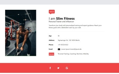Slim – Clean Tailwind HTML digital visitkortsmall