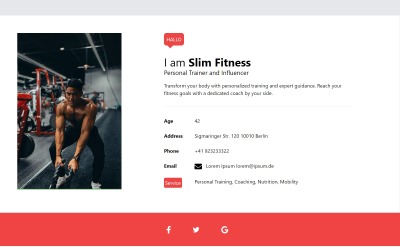 Slim – Modèle de carte de visite numérique Clean Tailwind HTML