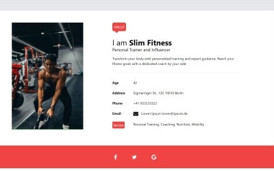 Slim – Modelo de cartão de visita digital HTML Clean Tailwind