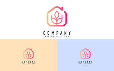 Modèle de conception de logo Leaf House Agro Farm