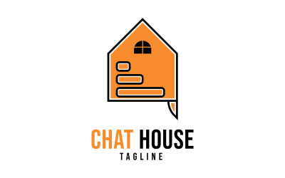 Modello di logo moderno della chat house