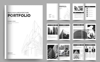 Modello di portfolio di architettura e layout di brochure