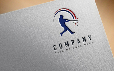 Plantilla de diseño de logotipo deportivo de béisbol softball