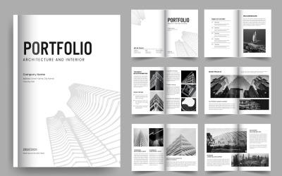 Progettazione del layout del portfolio di architettura. Utilizzare per portfolio di design, modello di brochure