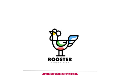 Disegno semplice del modello di logo del profilo del gallo