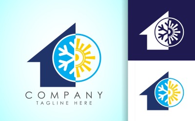 Logotipo del acondicionador de aire. símbolo de calor y frío 14