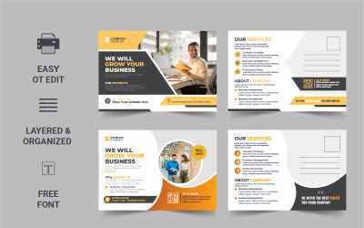 Corporate-Postkarten-Vorlage oder modernes eddm-Postkarten-Design-Vorlagen-Design-Layout