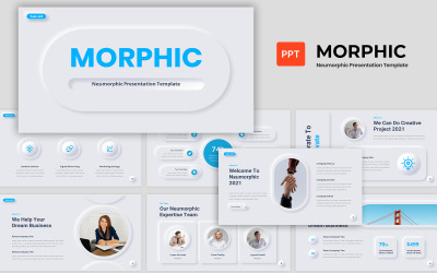 Neumorphic Business Presentation PowerPoint šablony