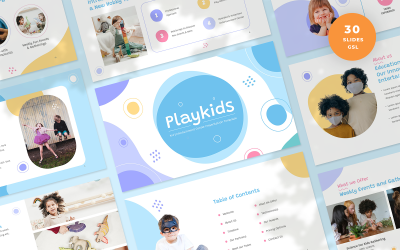 Playkids - 儿童娱乐中心演示谷歌幻灯片模板