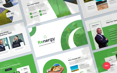 Renergy - Modèle PowerPoint de présentation des énergies renouvelables