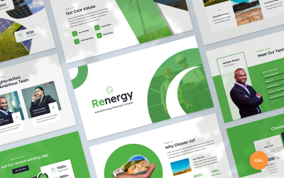 Renergy - Modelo de apresentação de slides do Google sobre energia renovável