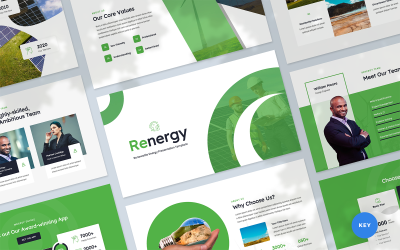Renergy — szablon prezentacji dotyczącej energii odnawialnej