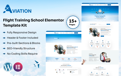 Aviation - Flight Training School Elementor Template Kit